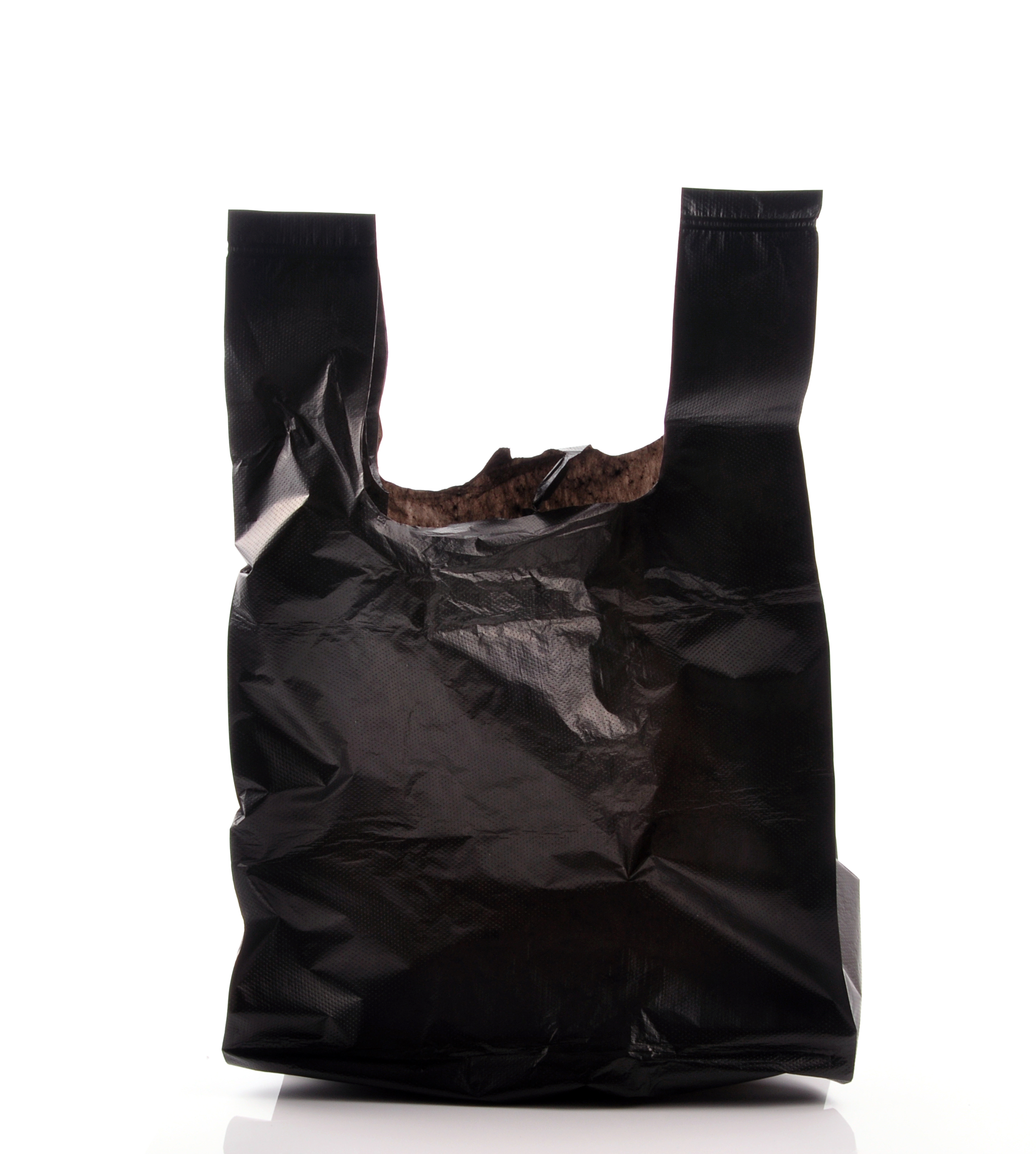 100 x Plastic Carrier Bags Bottle Vest Style Black 8'' x 13'' x 18''