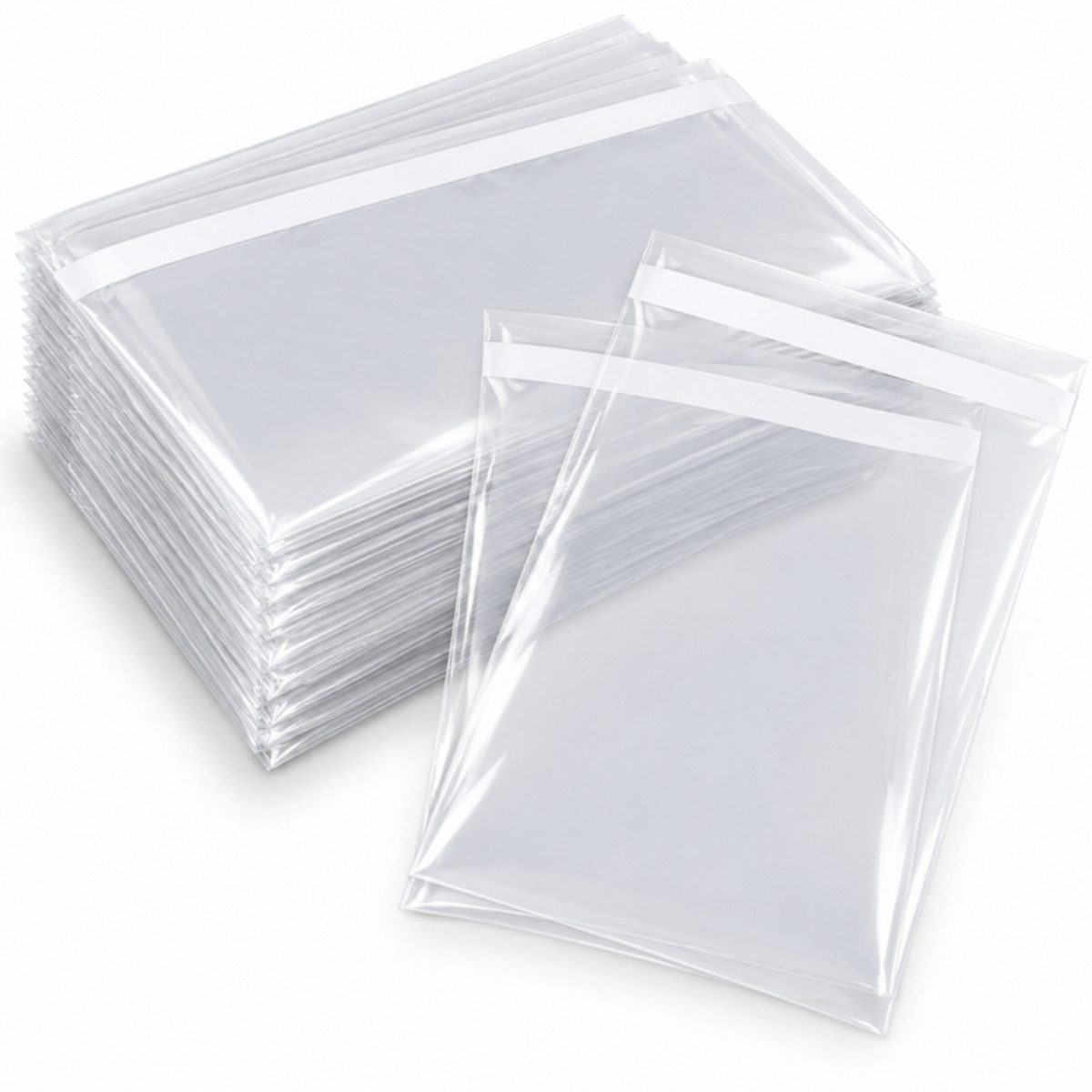 Clear self seal cello bags with adhesive strip