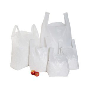 White plastic vest carrier bags