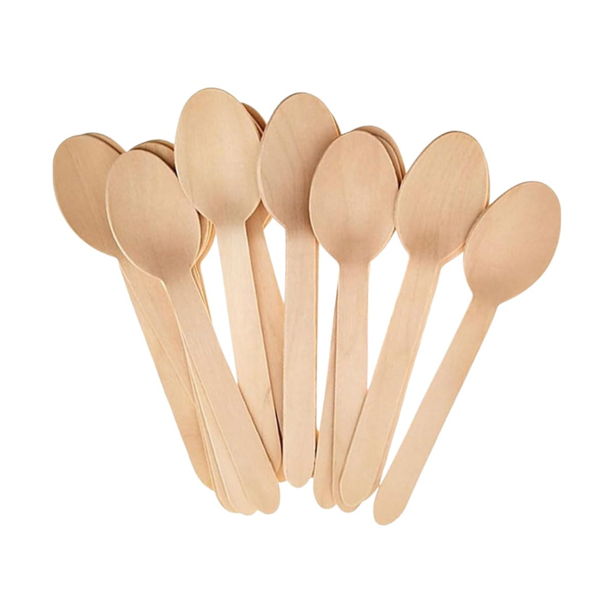 Wooden disposable dessert spoons