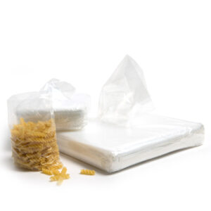 Clear food grade polythene bags in poly dispenser packs