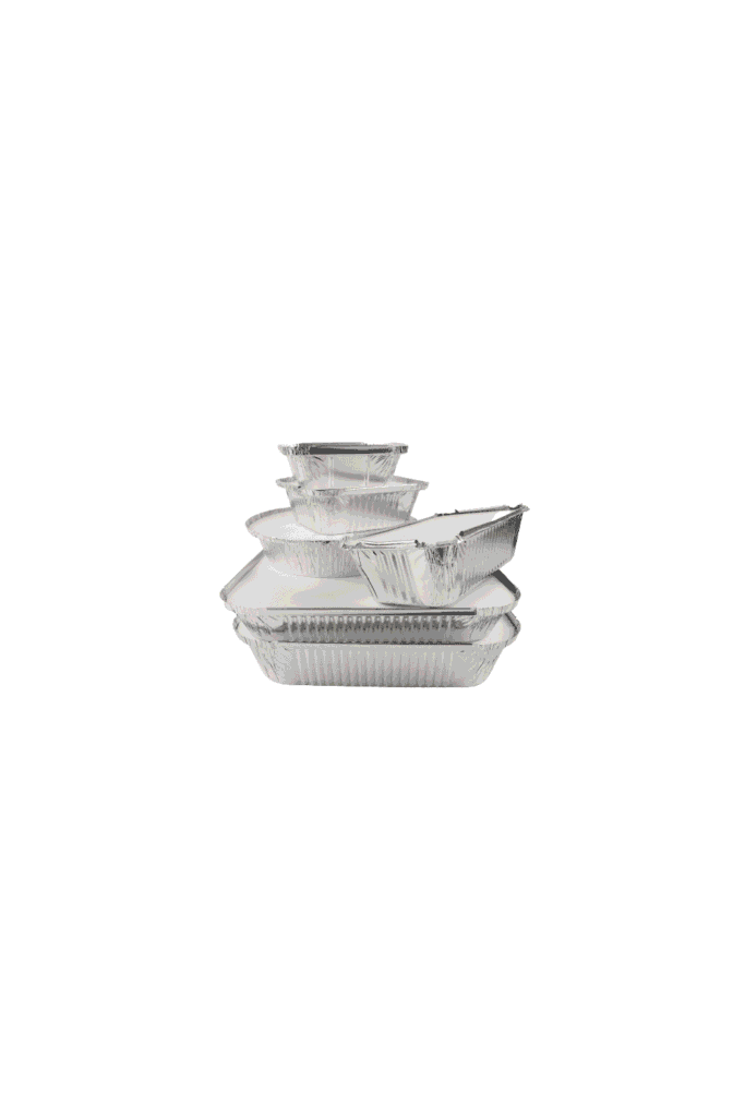 Aluminium foil containers in different sizes