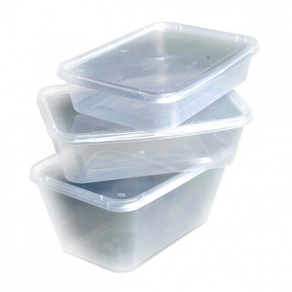 Plastic takeaway containers with lids